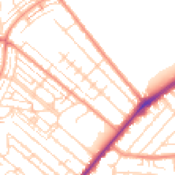 Daytime road noise heatmap for HU8 8LX