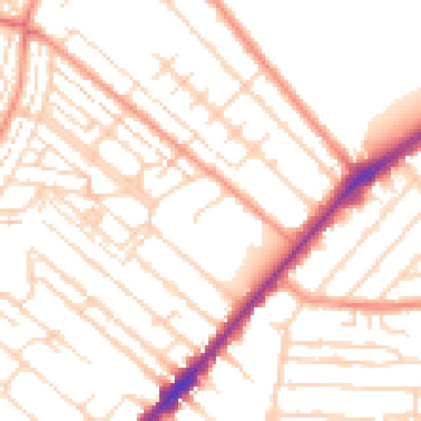 Daytime road noise heatmap for HU8 8PB