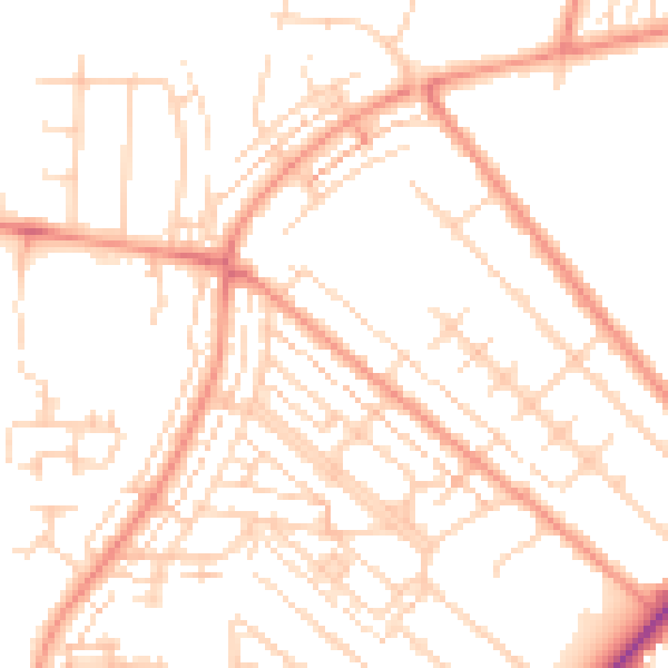 Daytime road noise heatmap for HU8 8PF