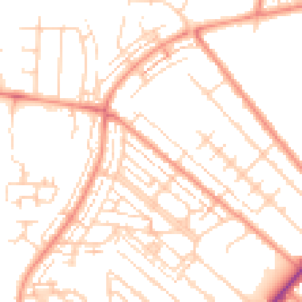 Daytime road noise heatmap for HU8 8PH