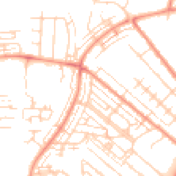 Daytime road noise heatmap for HU8 8PT