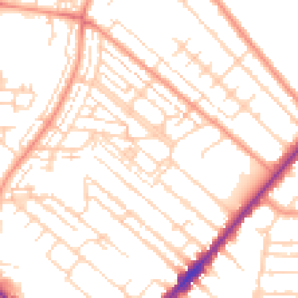 Daytime road noise heatmap for HU8 8QG