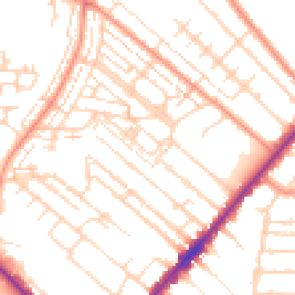 Daytime road noise heatmap for HU8 8QH