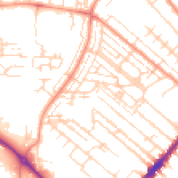 Daytime road noise heatmap for HU8 8QL