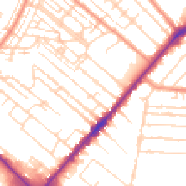 Daytime road noise heatmap for HU8 8RH