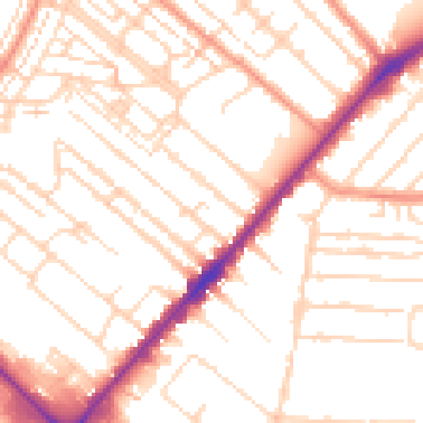 Daytime road noise heatmap for HU8 8RJ