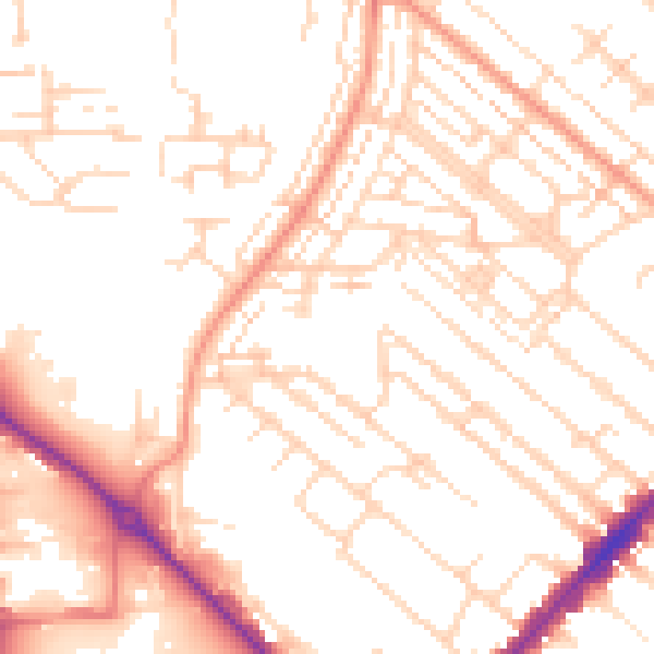 Daytime road noise heatmap for HU8 8TP