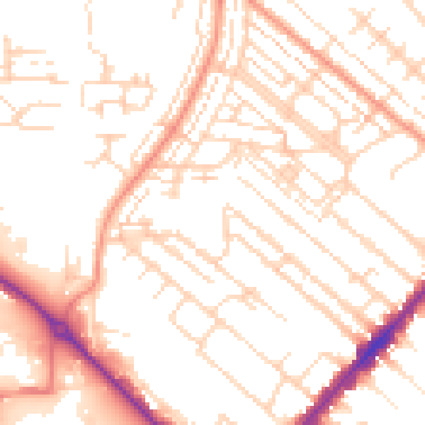 Daytime road noise heatmap for HU8 8TW