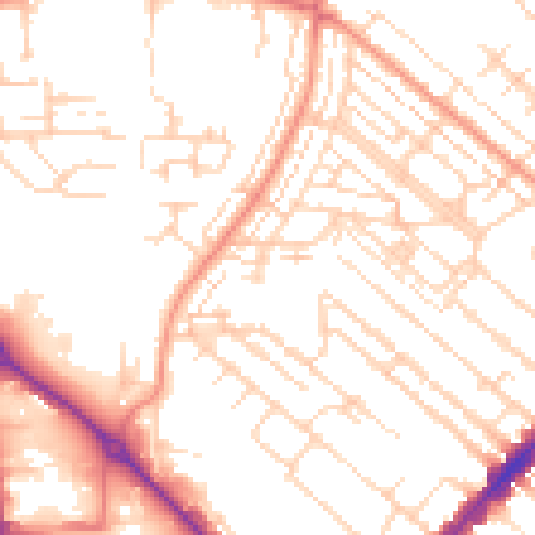 Daytime road noise heatmap for HU8 8TX