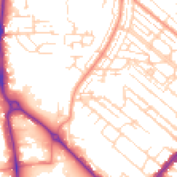 Daytime road noise heatmap for HU8 8UA