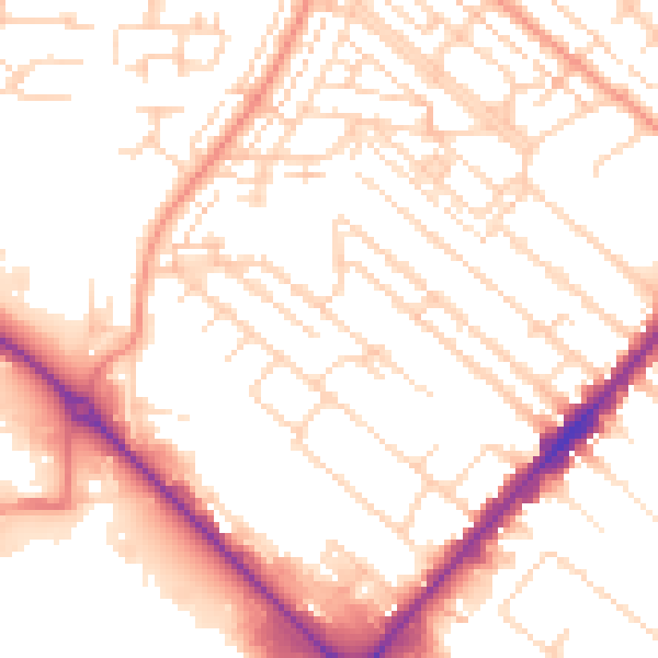 Daytime road noise heatmap for HU8 8UF
