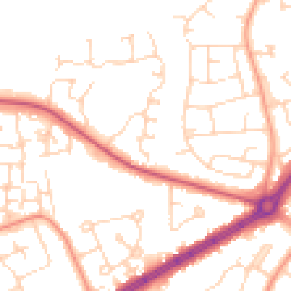 Daytime road noise heatmap for HU8 9DJ