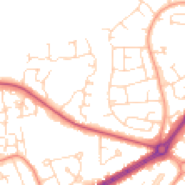 Daytime road noise heatmap for HU8 9DN