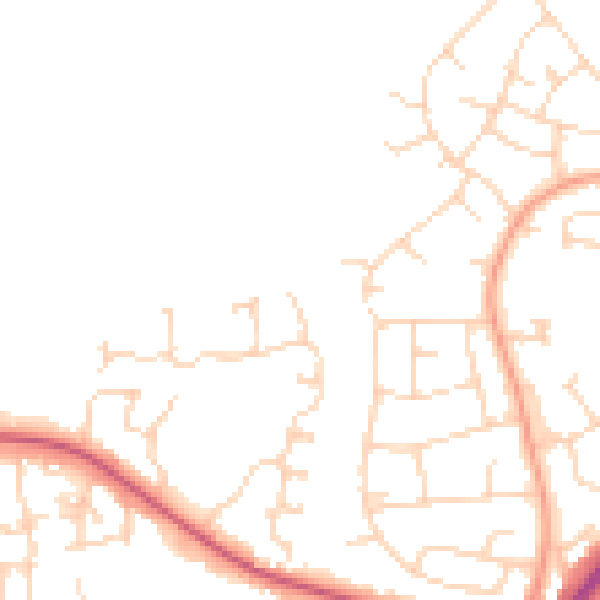 Daytime road noise heatmap for HU8 9DW