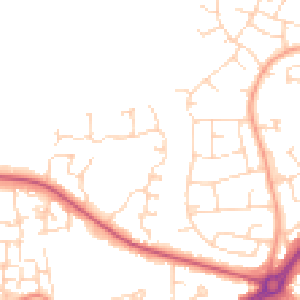 Daytime road noise heatmap for HU8 9EF