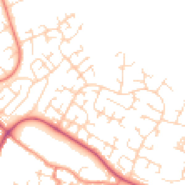 Daytime road noise heatmap for HU8 9FD