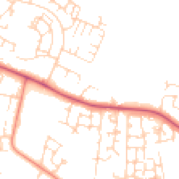 Daytime road noise heatmap for HU8 9GA
