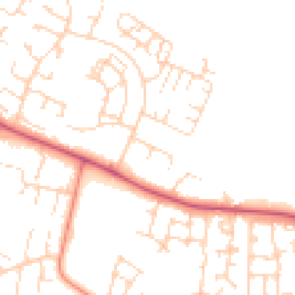 Daytime road noise heatmap for HU8 9JB