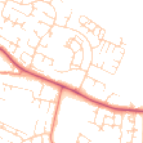 Daytime road noise heatmap for HU8 9JE