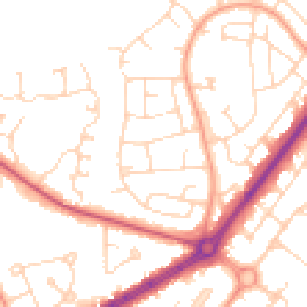 Daytime road noise heatmap for HU8 9NJ