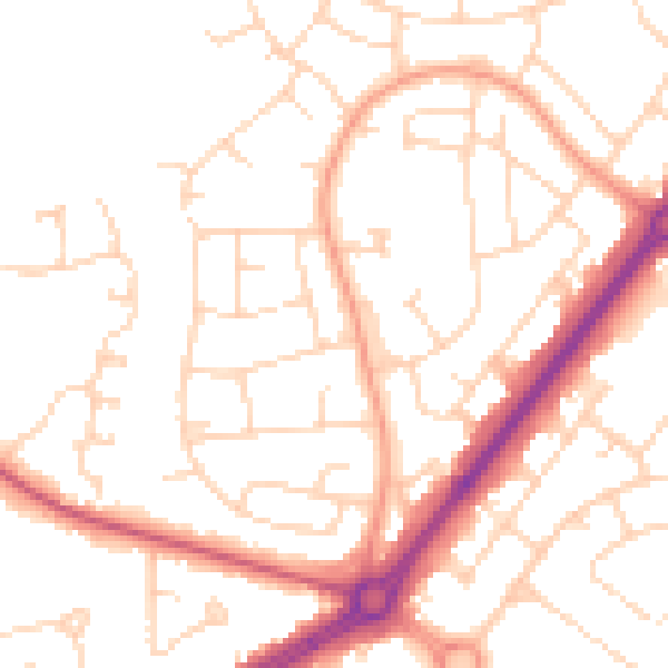 Daytime road noise heatmap for HU8 9NS