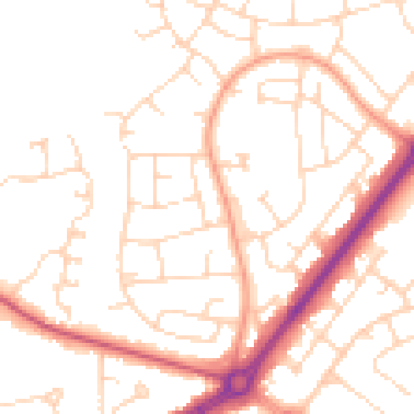 Daytime road noise heatmap for HU8 9NT