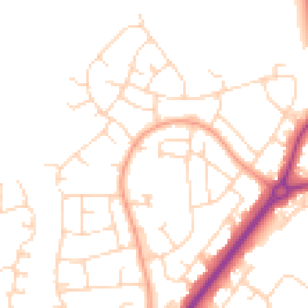 Daytime road noise heatmap for HU8 9RU