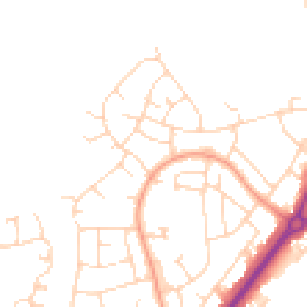 Daytime road noise heatmap for HU8 9TG