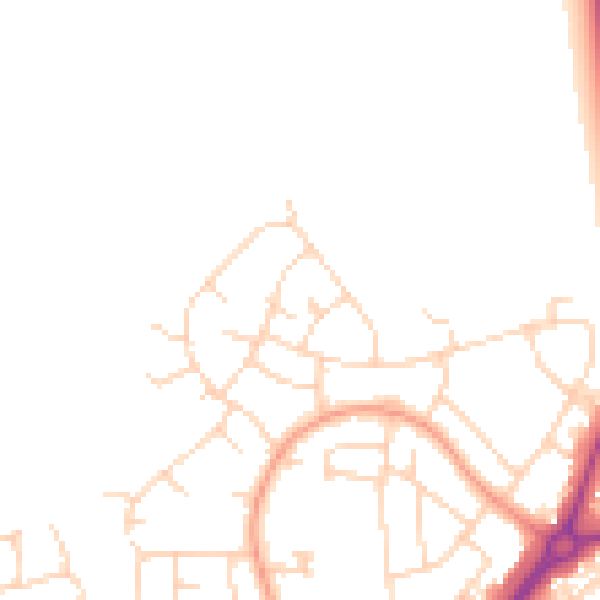 Daytime road noise heatmap for HU8 9TP