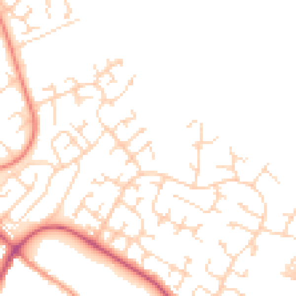Daytime road noise heatmap for HU8 9XZ