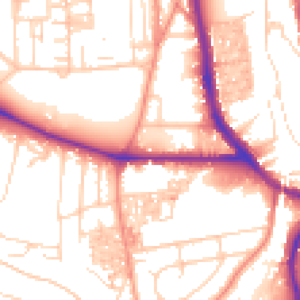 Daytime road noise heatmap for HX3 0LA