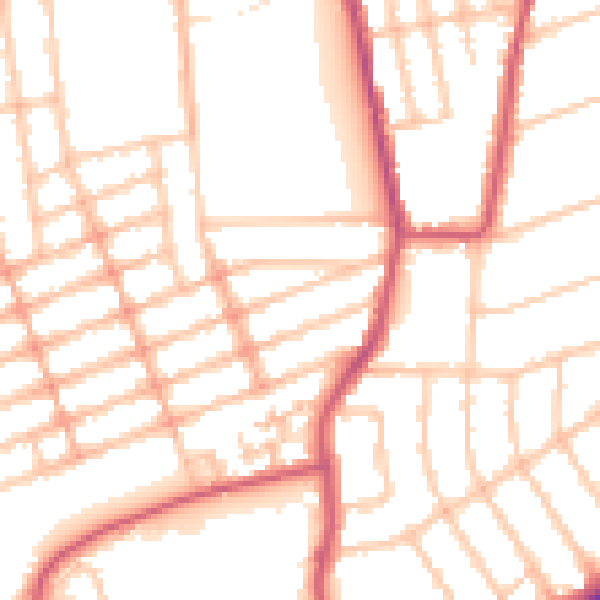 Daytime road noise heatmap for IG1 2TG