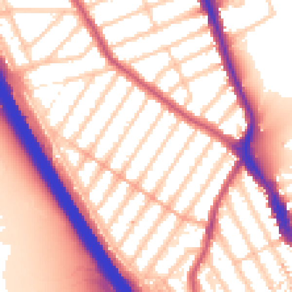Daytime road noise heatmap for IG1 3EQ