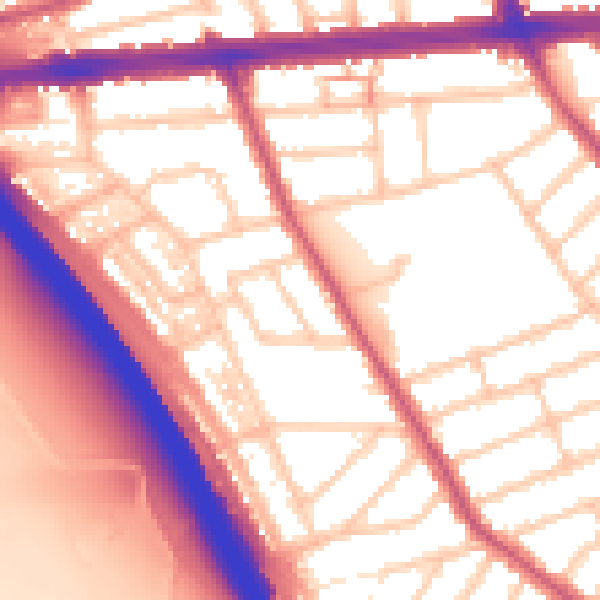 Daytime road noise heatmap for IG1 3NL