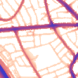 Daytime road noise heatmap for IG1 3QD