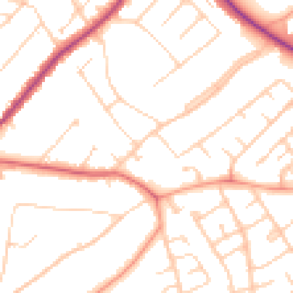 Daytime road noise heatmap for IG10 1NT