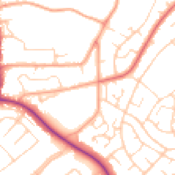 Daytime road noise heatmap for IG10 2JS