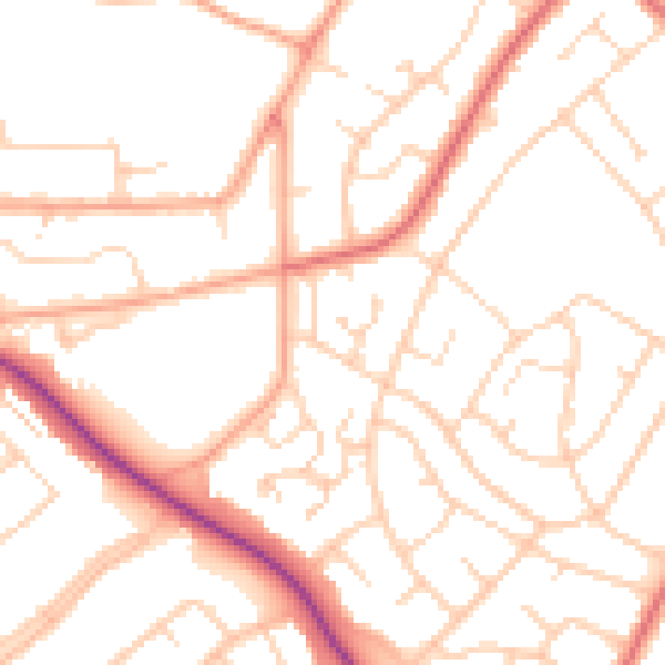Daytime road noise heatmap for IG10 2NA