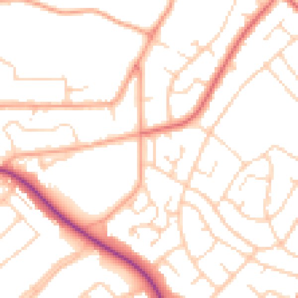 Daytime road noise heatmap for IG10 2NN