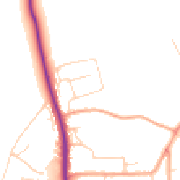 Daytime road noise heatmap for IG10 2SA