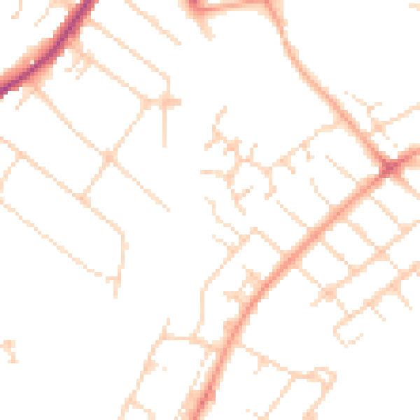 Daytime road noise heatmap for IG10 3BQ
