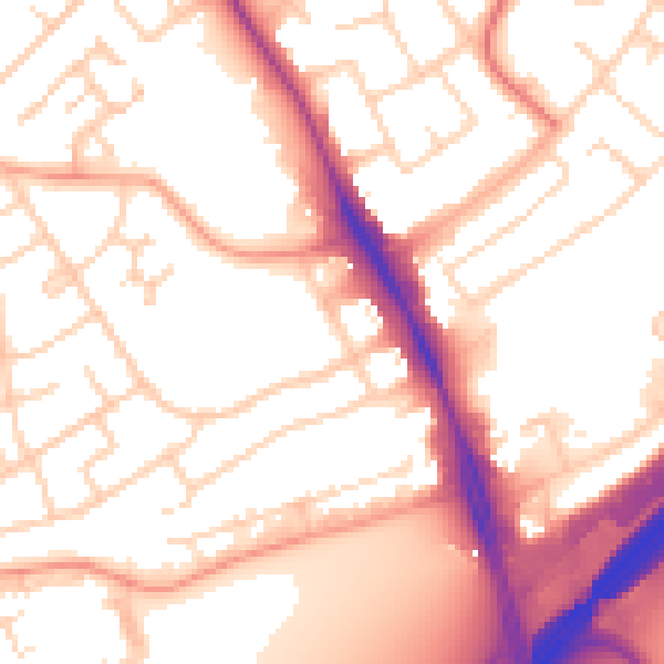 Daytime road noise heatmap for IG10 3RR
