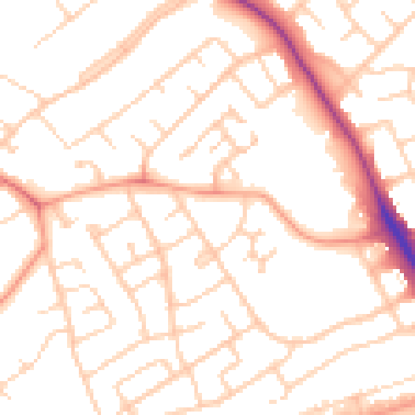 Daytime road noise heatmap for IG10 3SE