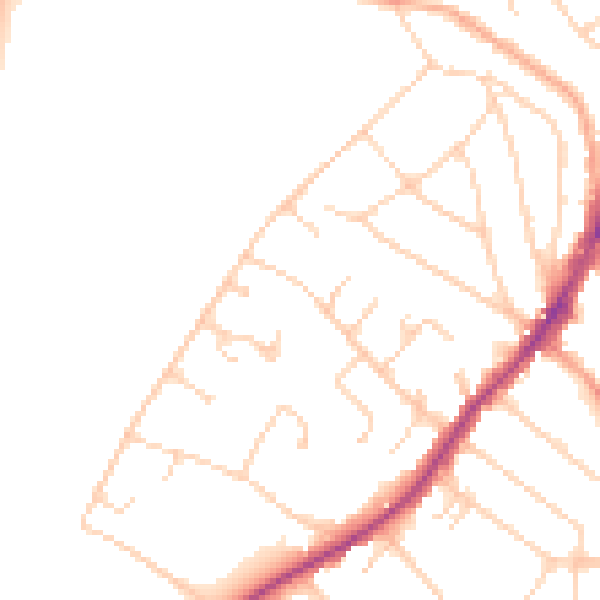 Daytime road noise heatmap for IG10 4EQ