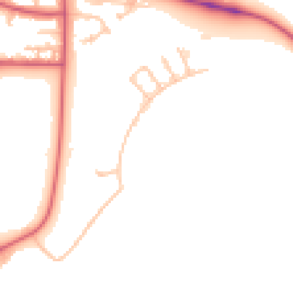 Daytime road noise heatmap for IG11 0AU