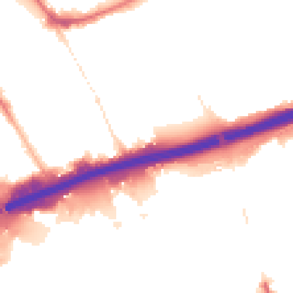 Night-time road noise heatmap for IG11 0BB