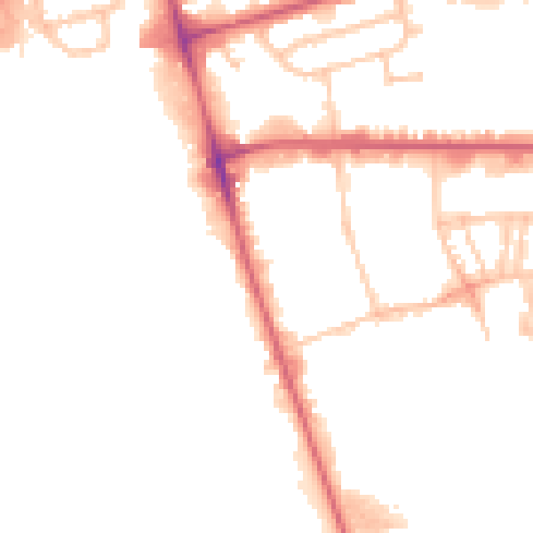 Daytime road noise heatmap for IG11 0DA