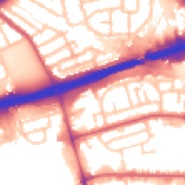 Daytime road noise heatmap for IG11 0FE