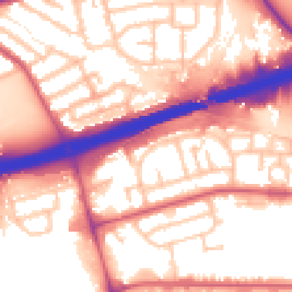 Daytime road noise heatmap for IG11 0NW