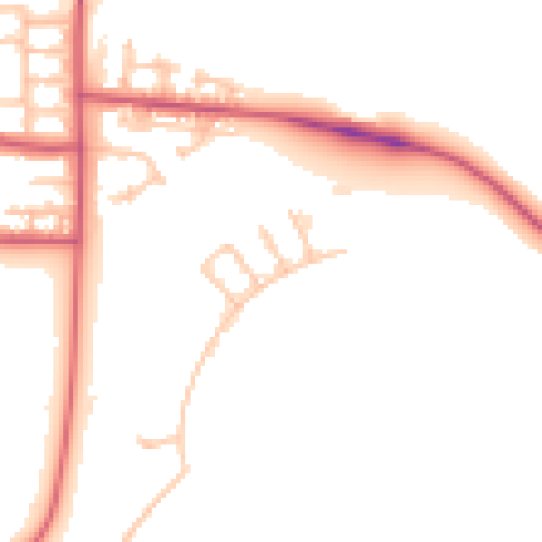 Daytime road noise heatmap for IG11 0YU